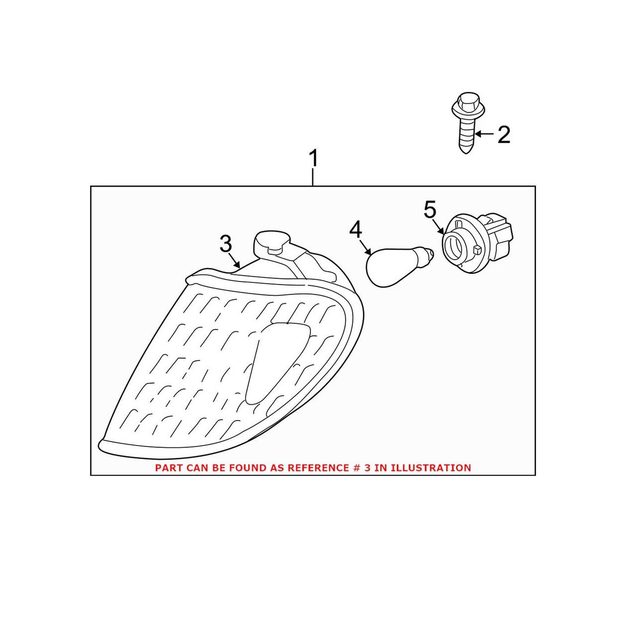 Turn Signal Light Housing Front Passenger Side Genuine Toyota 8151160500